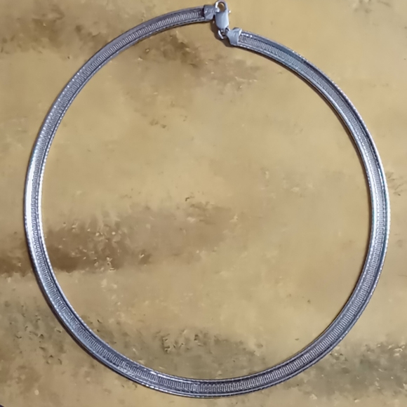 925 Italian Silver Choker Statement Necklace - Picture 3 of 5